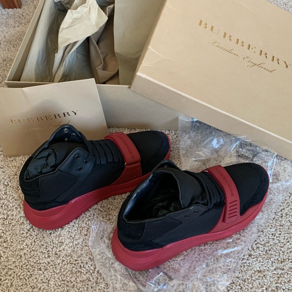 black and red burberry shoes
